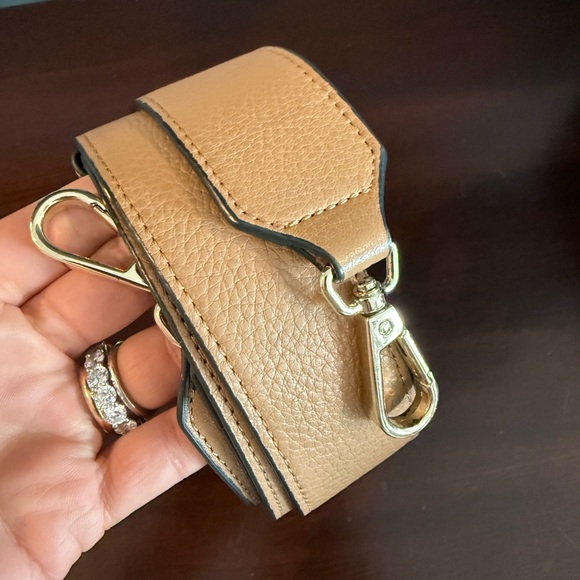 Tan Leather Bag Strap with Silver Hardware - Picture 6 of 10